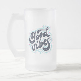 Caneca De Cerveja Vidro Jateado Good Vibes