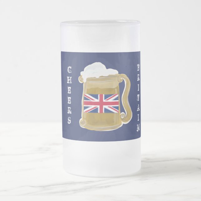 CANECA DE CERVEJA VIDRO JATEADO GRÃ-BRETANHA (Centro)