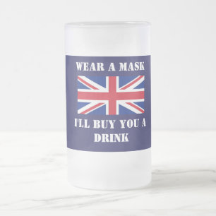 CANECA DE CERVEJA VIDRO JATEADO GRÃ-BRETANHA