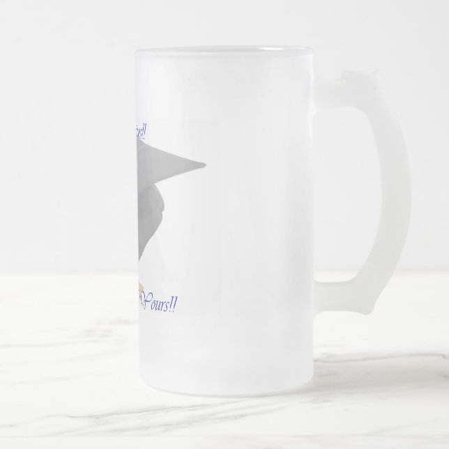 Caneca De Cerveja Vidro Jateado Graduação (Direita)