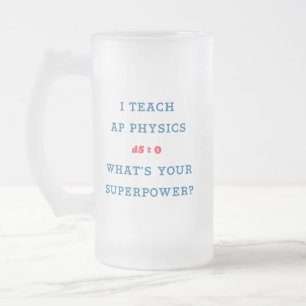 Caneca De Cerveja Vidro Jateado Gráfico da Superpotência do Professor de Física AP