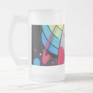 Caneca De Cerveja Vidro Jateado grafite manchado