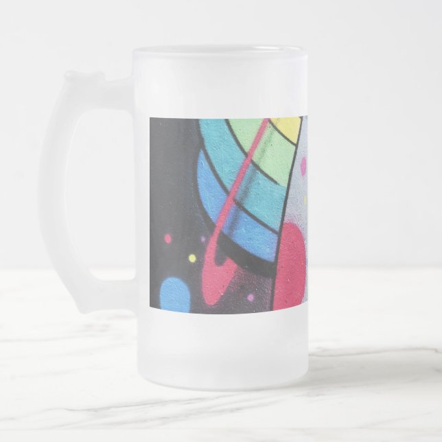 Caneca De Cerveja Vidro Jateado grafite manchado (Esquerda)