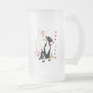 Caneca De Cerveja Vidro Jateado Grande Dane Estrelas Engraçadas