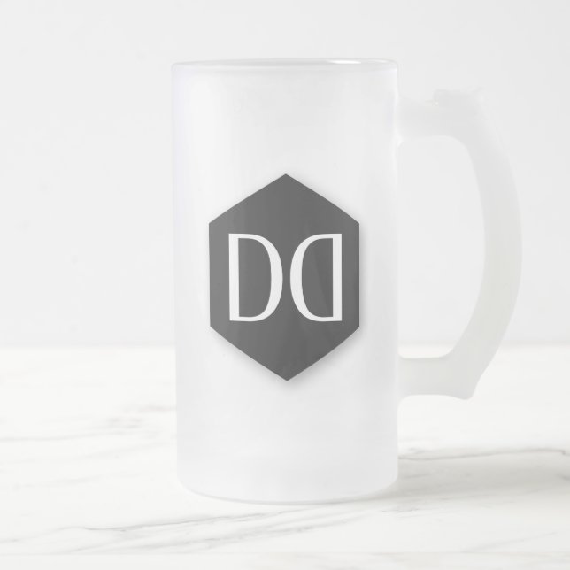 Caneca De Cerveja Vidro Jateado Grande Dano DD Identidade (Direita)