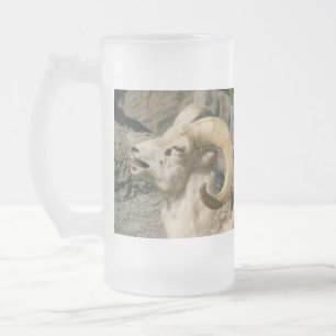 Caneca De Cerveja Vidro Jateado Grande Rindo de Ovelha do Corno