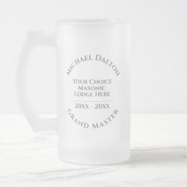 Caneca De Cerveja Vidro Jateado Grão-Mestre Maçônico