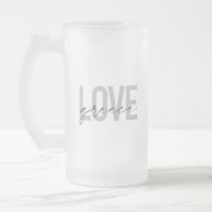 Caneca De Cerveja Vidro Jateado Grécia de amor moderna, simples, urbana e legal