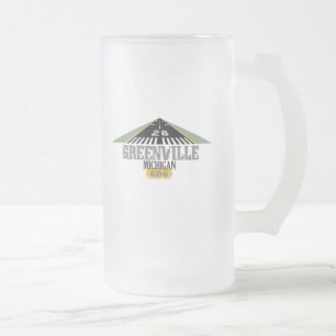 Caneca De Cerveja Vidro Jateado Greenville MI - Passagem do Aeroporto