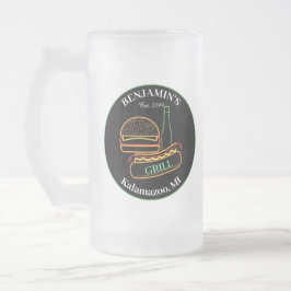 Caneca De Cerveja Vidro Jateado Grelha do quintal com Drinkware de borrifadores