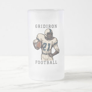 Caneca De Cerveja Vidro Jateado Gridiron Futebol