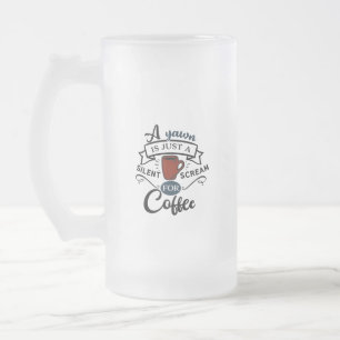 Caneca De Cerveja Vidro Jateado Grite por Café