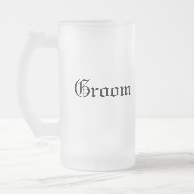 Caneca De Cerveja Vidro Jateado Groom Mug (Esquerda)