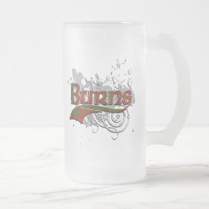 Caneca De Cerveja Vidro Jateado Grunge do Tartan das queimaduras