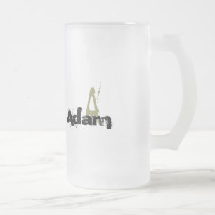Caneca De Cerveja Vidro Jateado Grunge Monograma