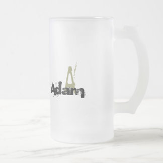 Caneca De Cerveja Vidro Jateado Grunge Monograma