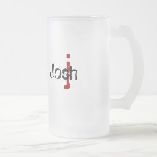 Caneca De Cerveja Vidro Jateado Grunge Monograma