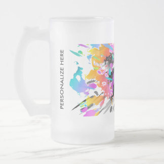 CANECA DE CERVEJA VIDRO JATEADO GRUNGE PUNK SPLATTER ARTE