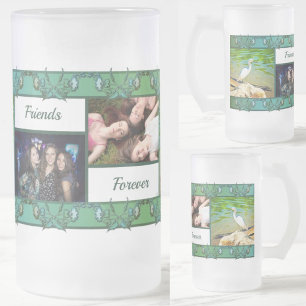 Caneca De Cerveja Vidro Jateado Guindaste Amigos Para Sempre No Rio 0335