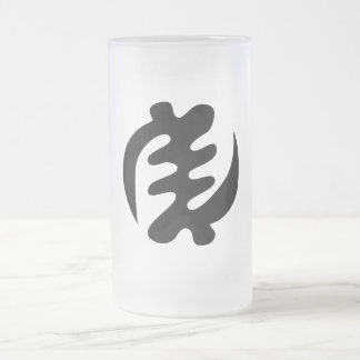 Caneca De Cerveja Vidro Jateado Gye Nyame | Deus é Símbolo Adinkra Supremo