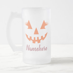 Caneca De Cerveja Vidro Jateado Halloween da Girly Jack O Lanterna Pumpkin Persona
