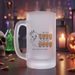 Caneca De Cerveja Vidro Jateado Halloween Engraçado Fantasma Pun Só Aqui para os B