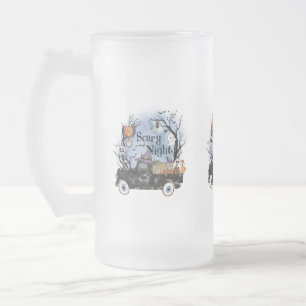 Caneca De Cerveja Vidro Jateado Halloween Scary Night