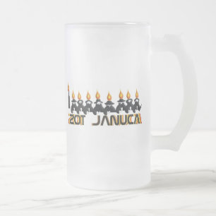 Caneca De Cerveja Vidro Jateado Hanukkah