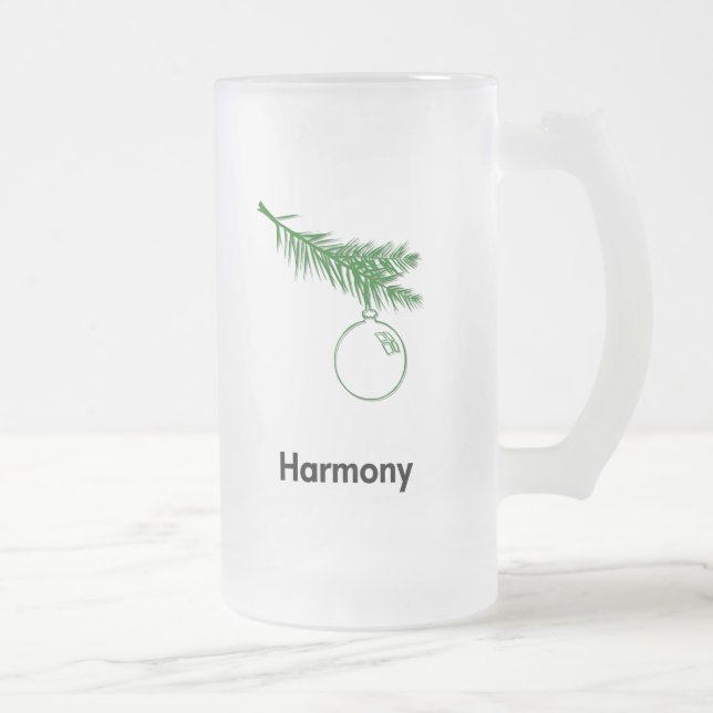 Caneca De Cerveja Vidro Jateado Harmonia de Ornamento (Direita)