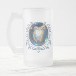Caneca De Cerveja Vidro Jateado Harpa Celestial dos Céus Ligados à Lua.