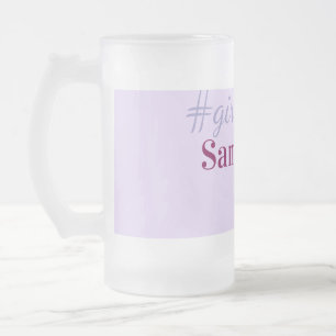 Caneca De Cerveja Vidro Jateado hashtag Girlyvibes roxo claro rosa vibrações femin