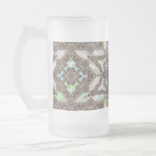 Caneca De Cerveja Vidro Jateado Henna Phoenix Original Art Mandala Luartigo