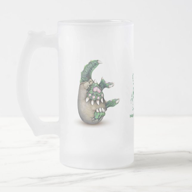 Caneca De Cerveja Vidro Jateado Hodag Babies Mug (Esquerda)
