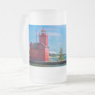 Caneca De Cerveja Vidro Jateado Holanda Harbor Fosco De Farinha De Vidro De Cervej