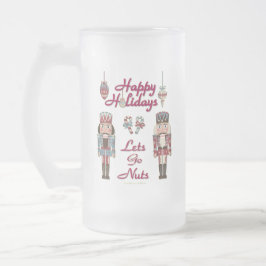Caneca De Cerveja Vidro Jateado Holiday Nutcracker deixa Loucos irem