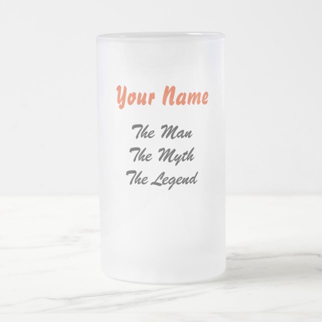 Caneca De Cerveja Vidro Jateado Homem, mito, vidro de cerveja do fosco da legenda (Centro)