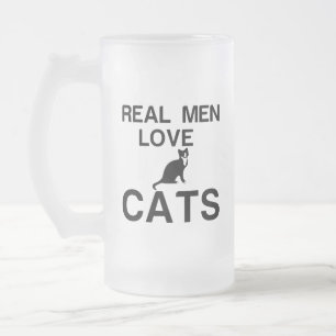 CANECA DE CERVEJA VIDRO JATEADO HOMENS REAIS ADORAM GATOS