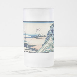 Caneca De Cerveja Vidro Jateado Honganji Temple Vista do Monte Fuji - Corte Japonê