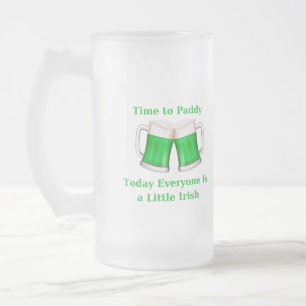 Caneca De Cerveja Vidro Jateado Hora de Paddy um Irlandês Pequeno em Todos