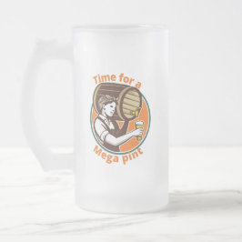 Caneca De Cerveja Vidro Jateado Hora de um megapint