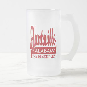 Caneca De Cerveja Vidro Jateado Huntsville, Alabama a cidade de Rocket