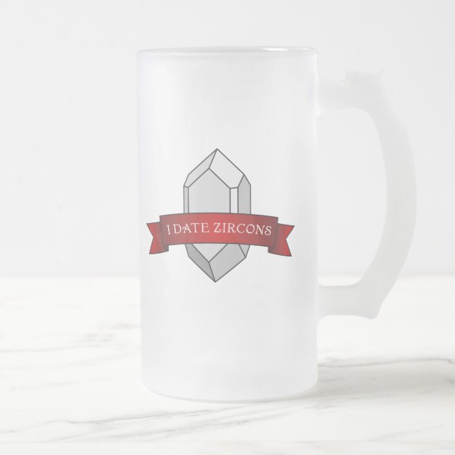 Caneca De Cerveja Vidro Jateado I Date Zircons Banner (Direita)