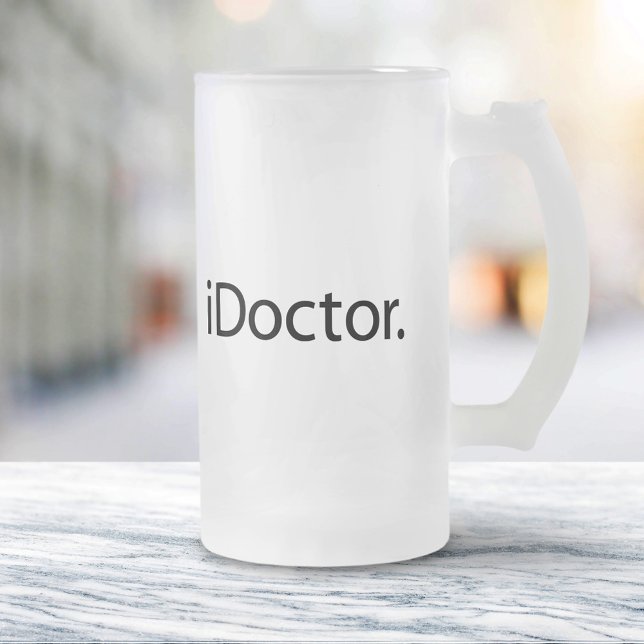 Caneca De Cerveja Vidro Jateado i Médico (iDoutor) (Criador carregado)