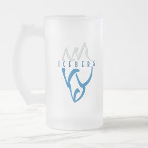 Caneca De Cerveja Vidro Jateado Iceberg Personalizado Azul de Arte