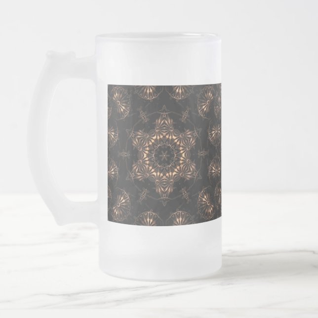 Caneca De Cerveja Vidro Jateado Idade do Bronze Mandala (Esquerda)