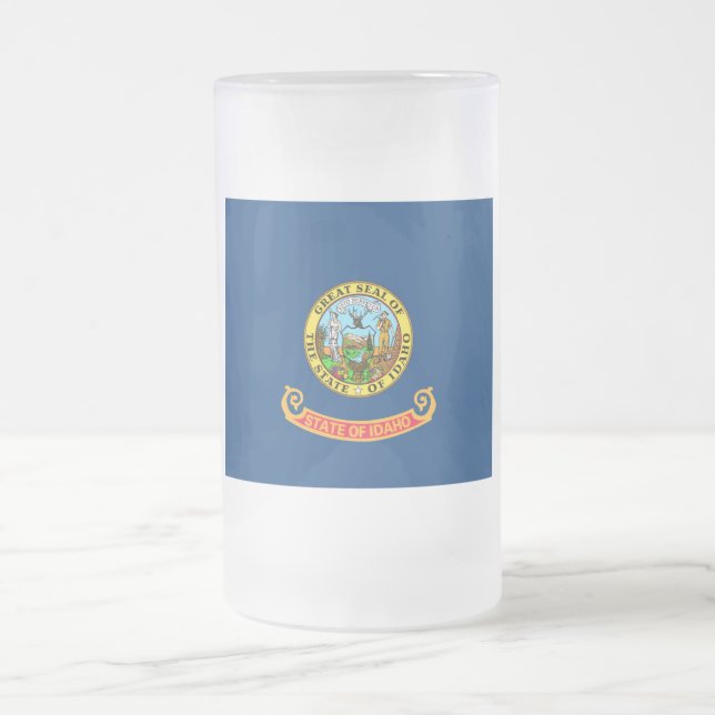 Caneca De Cerveja Vidro Jateado Idaho Flag: Estado Gem, América Mountain West (Centro)