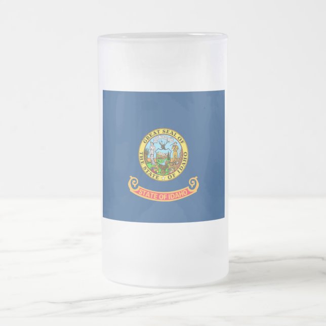 Caneca De Cerveja Vidro Jateado Idaho Flag: Estado Gem, América Mountain West (Centro)