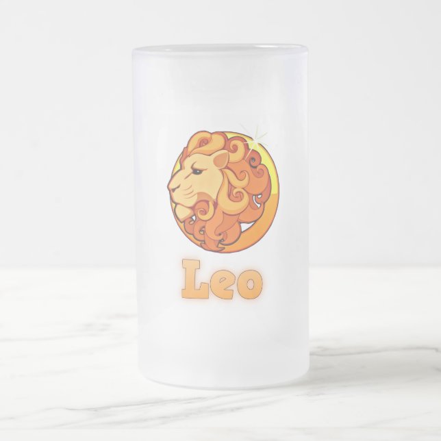 Caneca De Cerveja Vidro Jateado Ilustração de Leo (Centro)