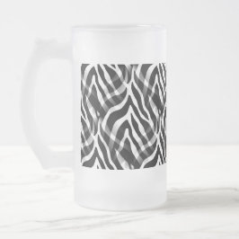 Caneca De Cerveja Vidro Jateado Impressão preto e branco Snazzy das listras da