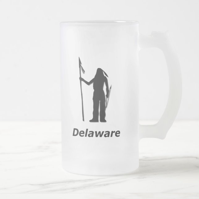 Caneca De Cerveja Vidro Jateado Indian Delaware (Direita)